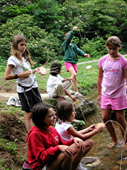 Summer Camp Baskets in creek