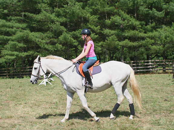 girl on white horse