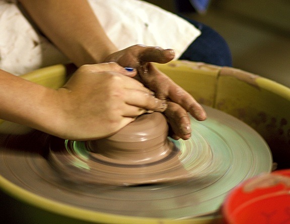 wheel-thrown ceramics at camp