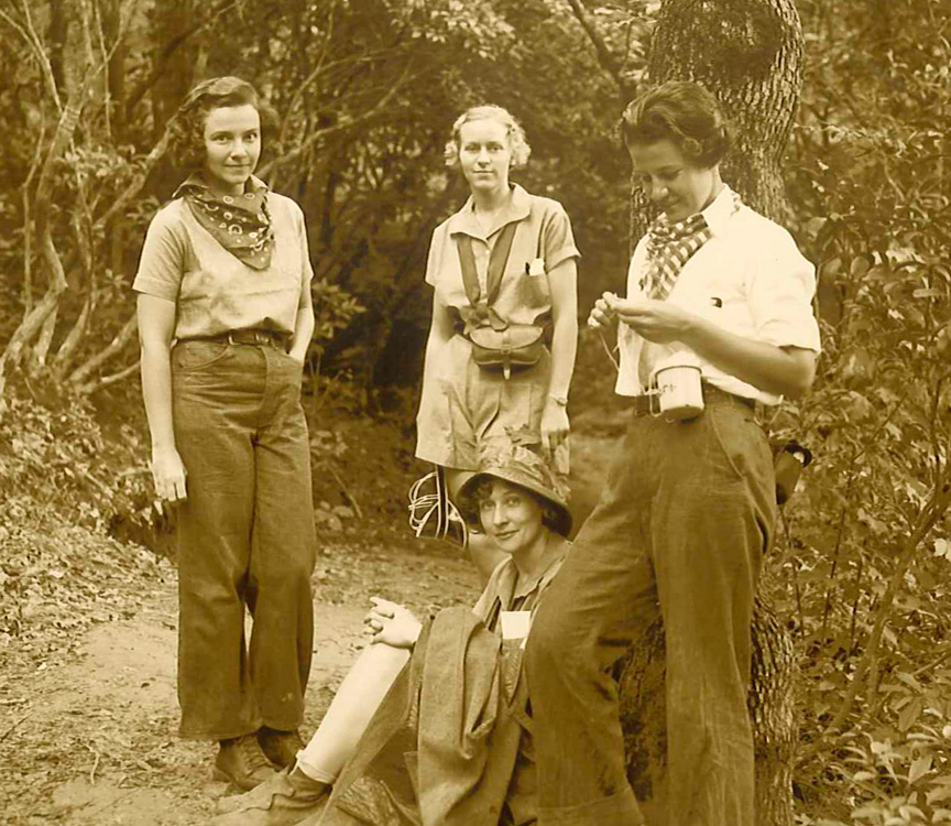 cool girls hiking in the 1930s