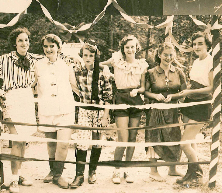 zany costume party at 1930s camp