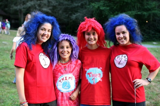 Collen, Jess and campers as Dr. Seuss characters