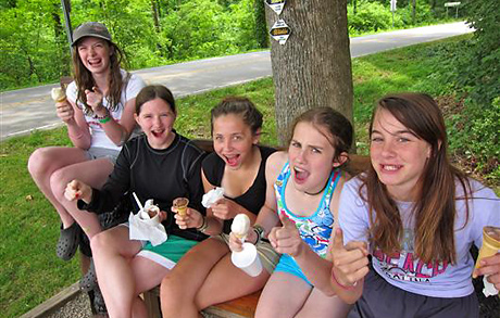 Goofy camp girls having fun at Dolly's