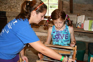 Counselor and Camper Weaving