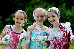 Camp girls and shaving cream