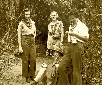 vintage camp girls hiking