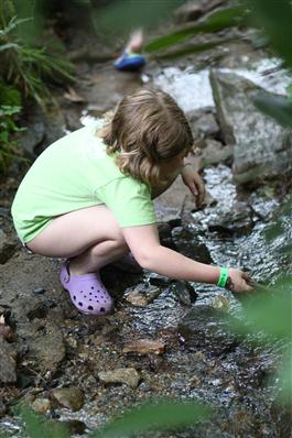 playing in the creek