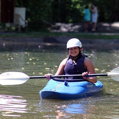 Kayak Girl Smiling