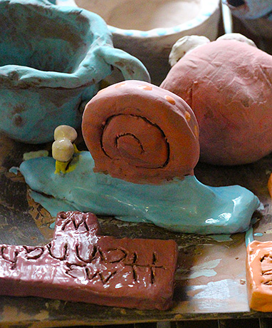 Clay snail made at camp