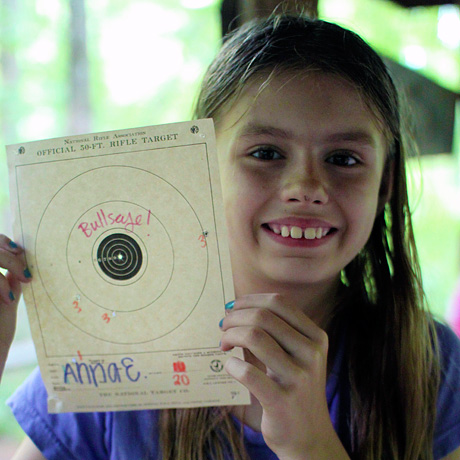 Riflery girl bullseye target
