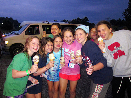 Camp girls happy to eat Dolly's ice cream