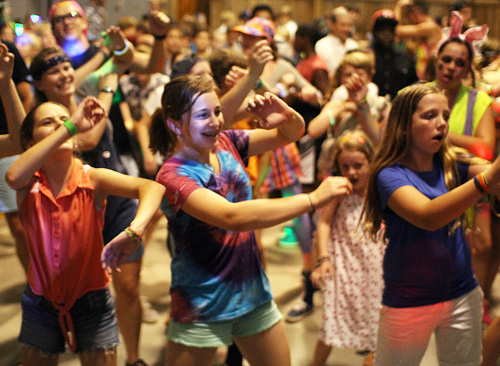 Kids at summer camp dance