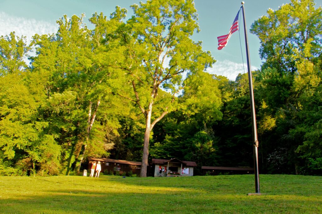 Camp hill and American flag