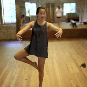 Girl dance move at camp