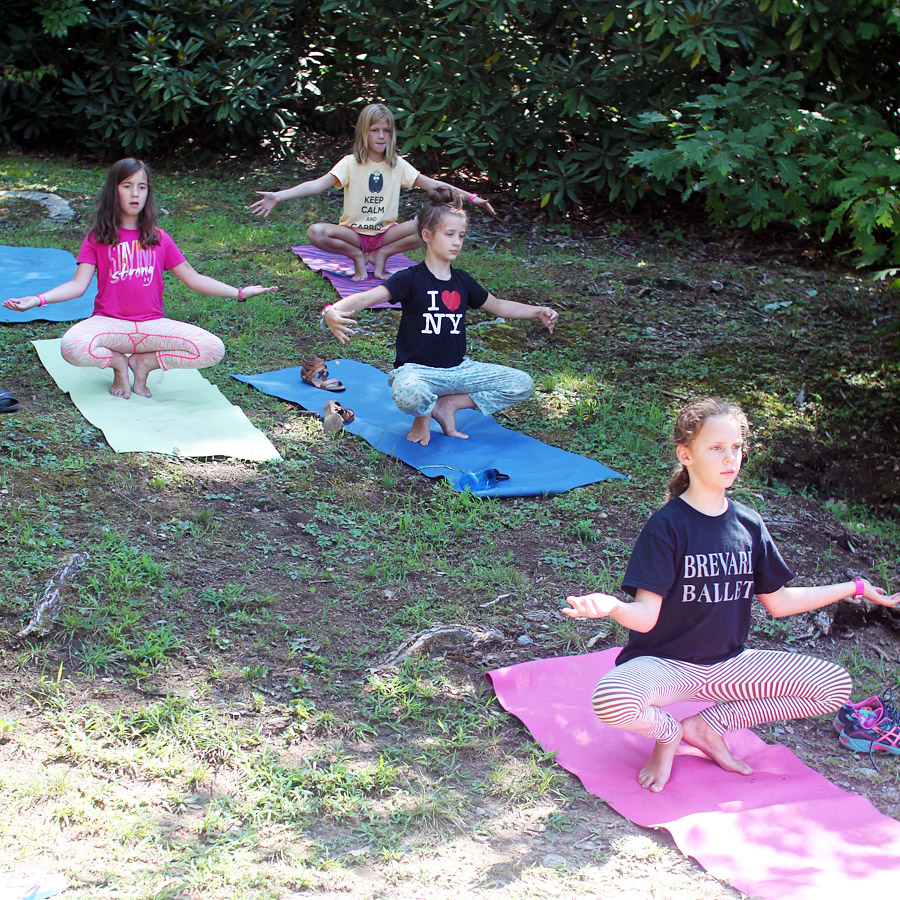 outdoor yoga camp girls