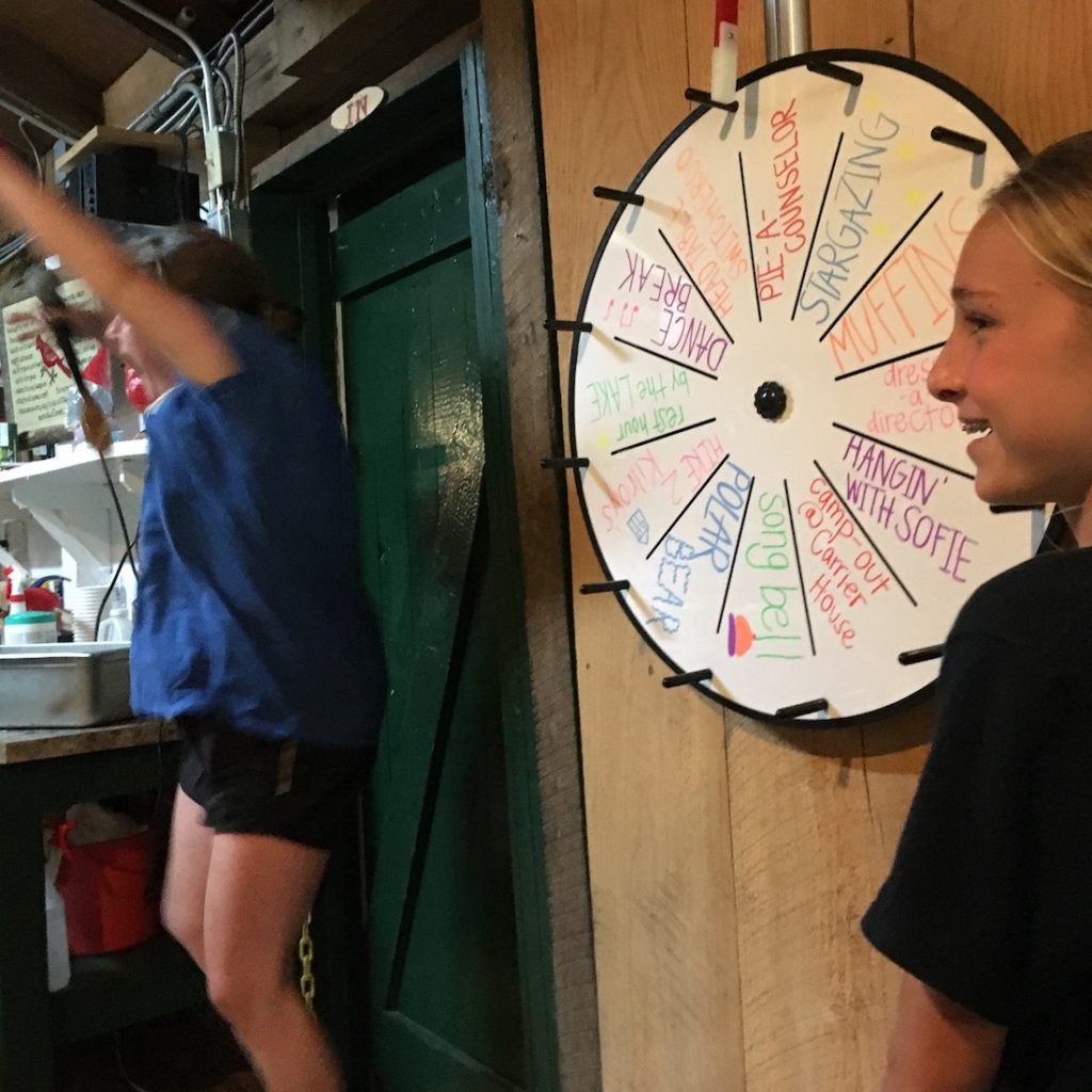 wheel of fun at summer camp