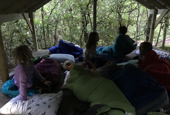 Junior girls camping