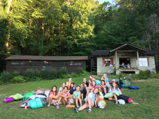 Camp girls lounging