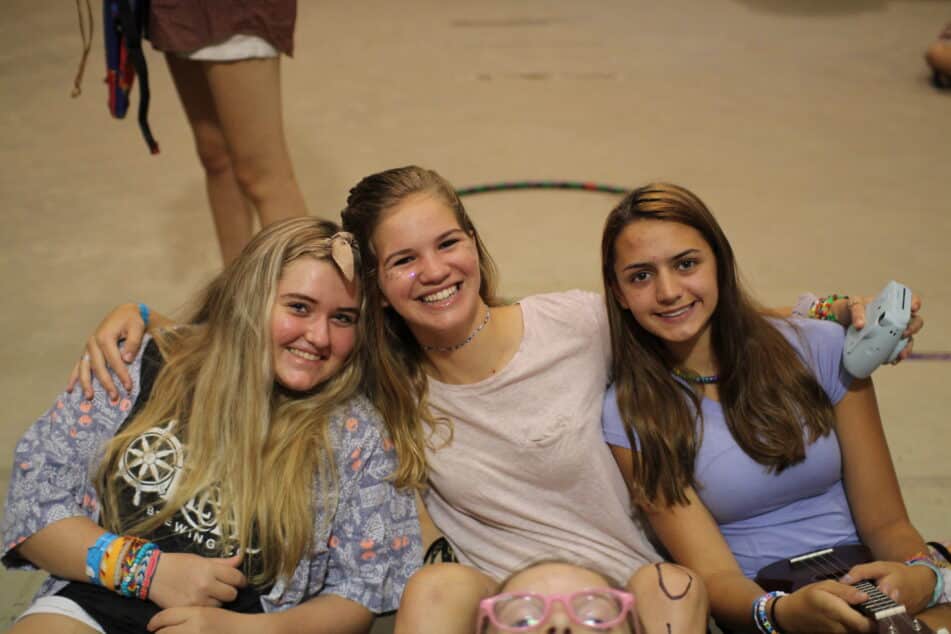 teen girl friends at camp