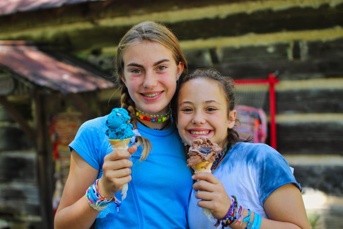 ice cream camp friends
