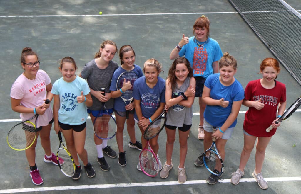 tennis camp girls group