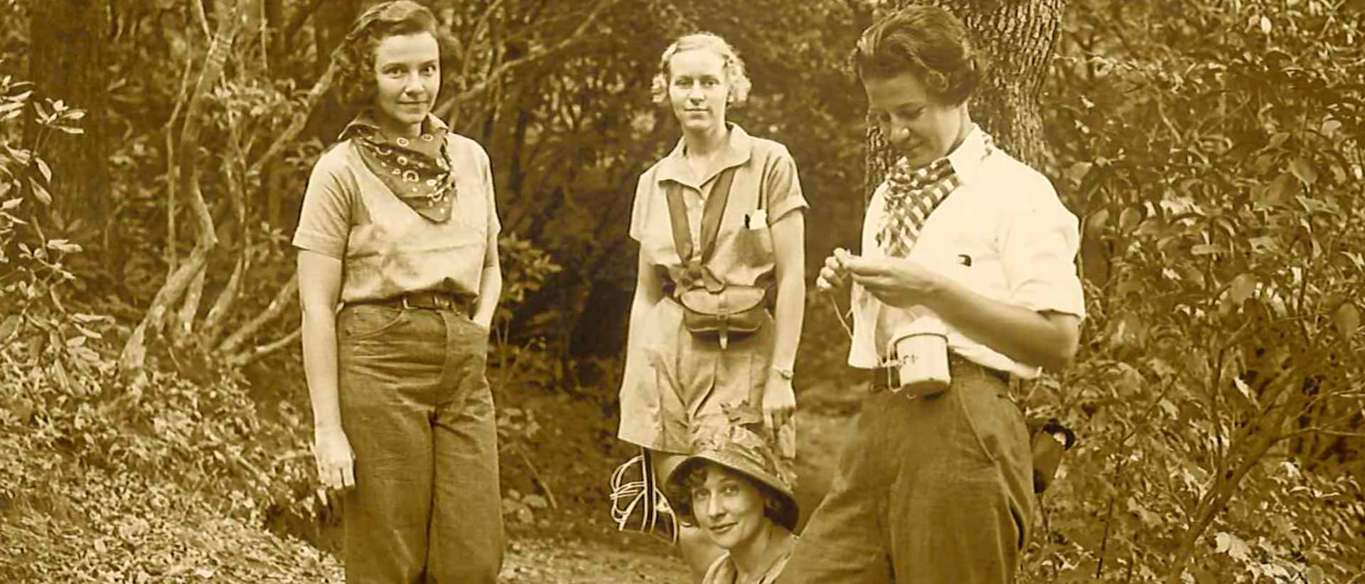 historic camp hiking women