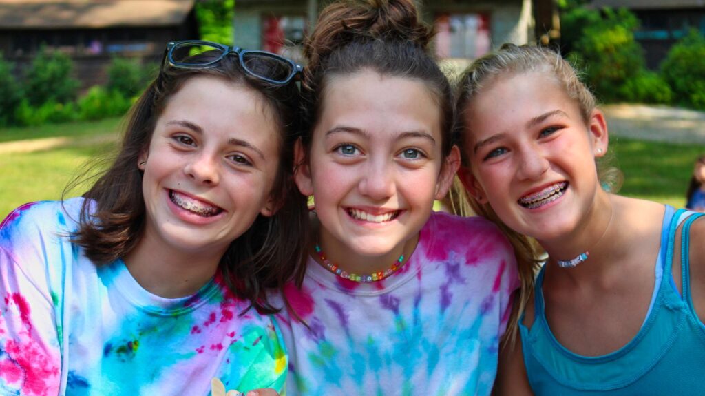 teenage girls at camp in NC