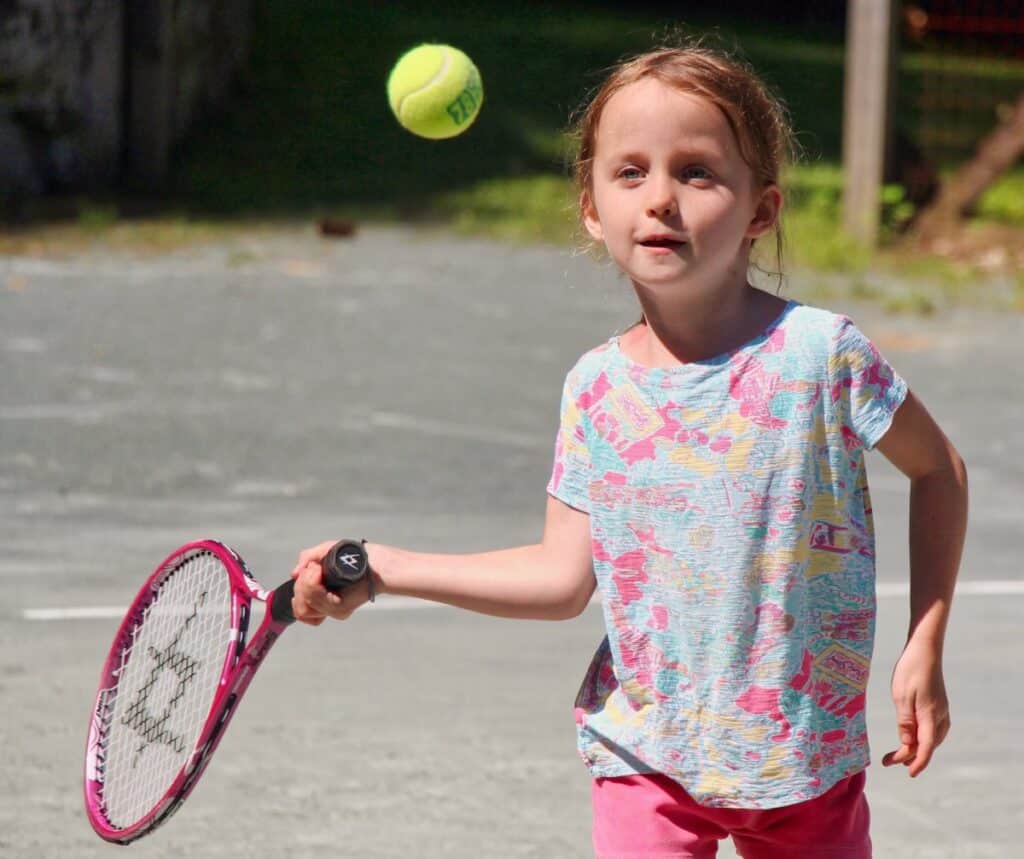summer camp small tennis girl