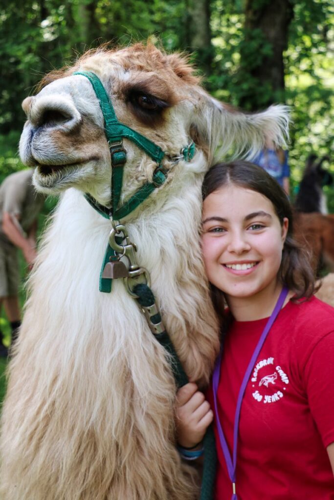 lama with camp girl