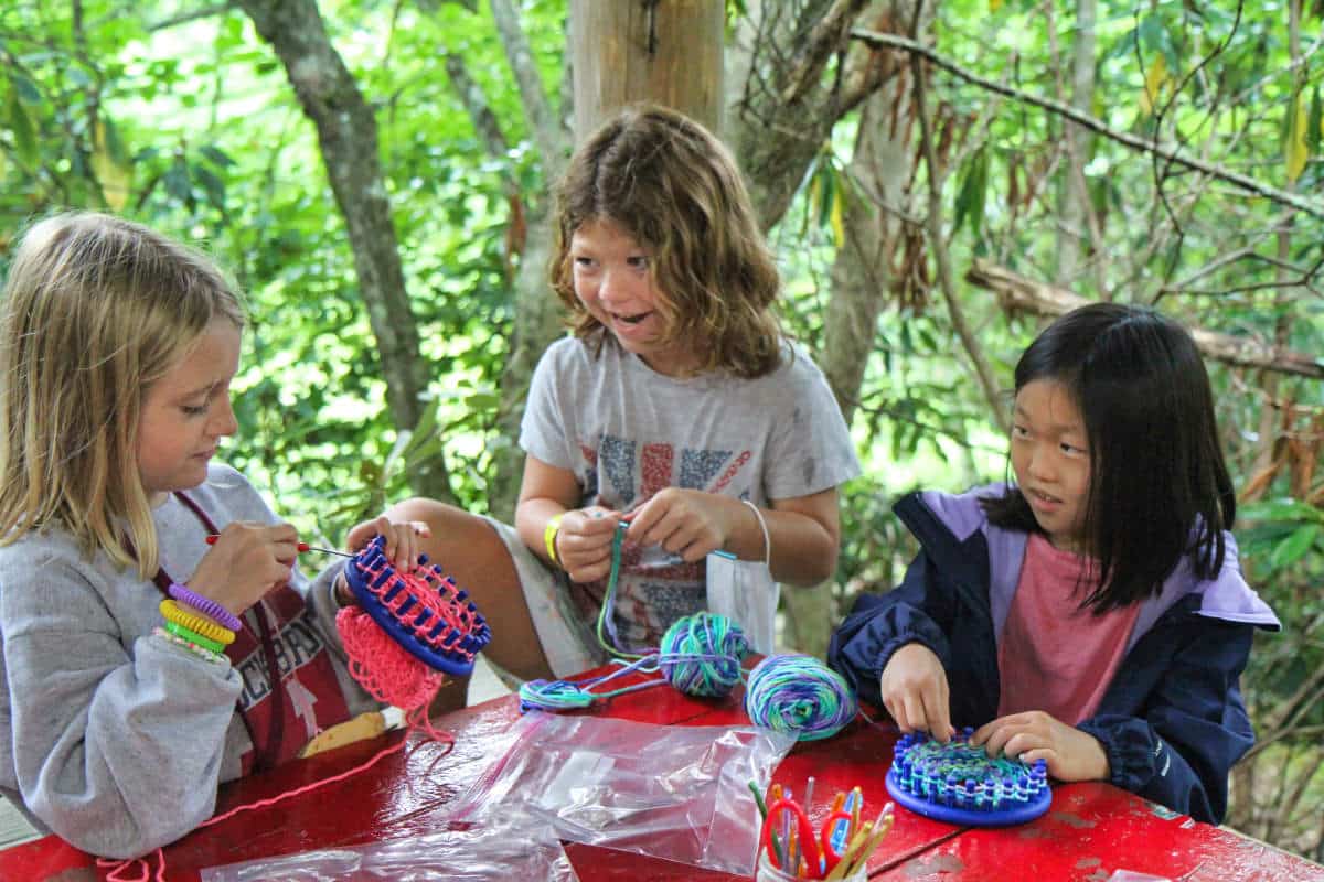 summer camp knitting girls