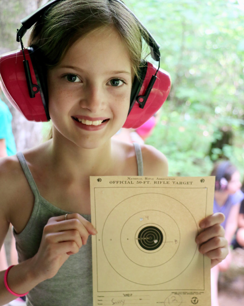 camp girl rifle target